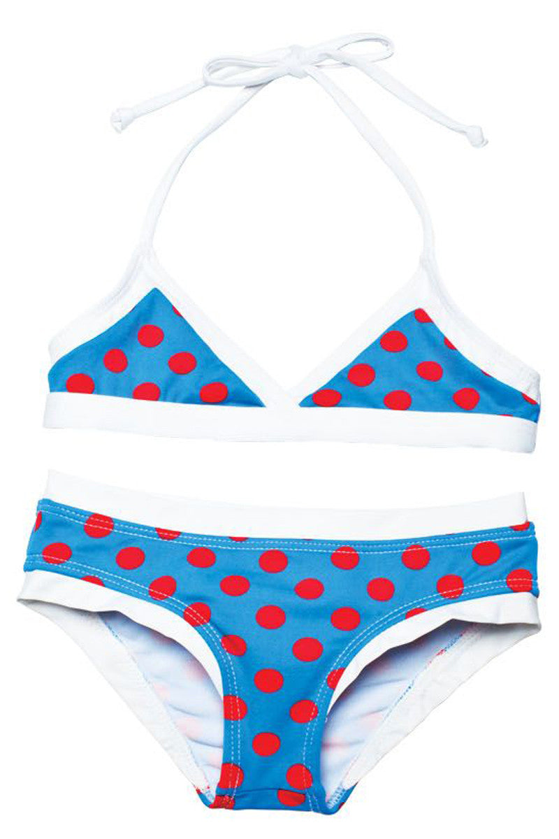 Lilo Tati Sporty Binded Bikini Blue/Red Dots