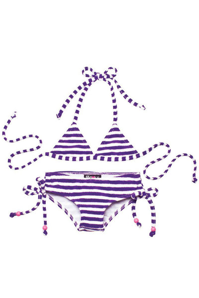 Lilo Tati Terry Triangle Drawstring Bikini Purple